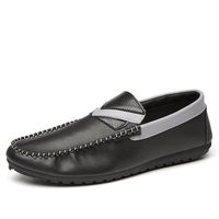 Men Soft Leather Low Top Slip On Casual Shoes