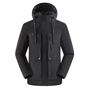 Men's Hoodie Jacket Hiking Windbreaker Hiking Fleece Jacket Polar Fleece Winter Outdoor Thermal Warm Waterproof Windproof Quick Dry Outerwear Winter Jacket Trench Coat Skiing Ski  Snowboard Fishing Lightinthebox