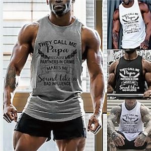 Men's Tank Top Vest Hot Stamping Graphic Prints Letter Plus Size Crew Neck Daily Sports Print Sleeveless Tops Designer Fashion Classic Hawaiian Gray Red  Summer Lightinthebox