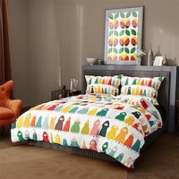 Christmas Abstract Santa Claus Duvet Cover Set, 5 Pieces Comforter Cover With Zipper Closure Soft Microfiber Festival Bedding Gifts Christmas Decoration For Home Lightinthebox - thumbnail