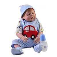 Reborn Baby Dolls Clothes Reborn Doll Accesories Cotton Fabric for 22-24 Inch Reborn Doll Not Include Reborn Doll Car Soft Pure Handmade Boys' 5 pcs miniinthebox - thumbnail