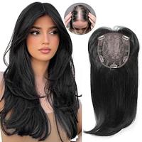 Hair Topper Long Layered Hair Topper with Bangs for Women with Thinning Hair 18 Inch Slightly Curled Ends Wiglets Synthetic Fiber Hair Pieces for Women Lightinthebox