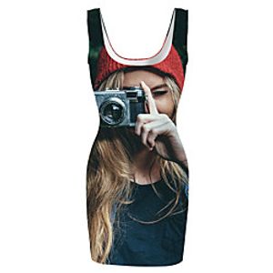 Women's Sports Dress Short Mini Dress Black Sleeveless Print Print Spring Summer Round Neck Casual 2021 S M L XL XXL 3XL Lightinthebox