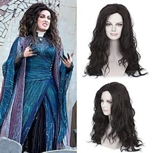 Harkness Cosplay Wigs for Women Wanda Vision Halloween Party Long Curly Synthetic Wigs Black Color Side Part Lightinthebox