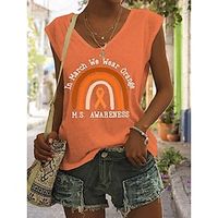 Women's T shirt Tee 1 2 3 3D Short Sleeve Daily Basic Cowl Neck Regular S Lightinthebox - thumbnail