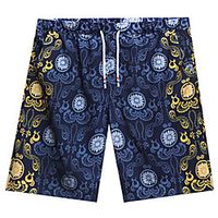 Men's Casual Casual Daily Shorts Pants Graphic Navy Blue miniinthebox - thumbnail