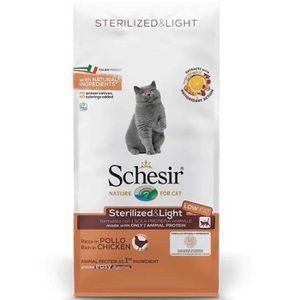 Schesir Dry Food For Adult Cats With A Single Protein Source Sterilized & Light Rich In Chicken 10Kg