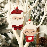 Christmas Wooden Couple Pendant Christmas Decorations Home Decoration Props Christmas Tree Hanging Manufacturers. Lightinthebox - thumbnail