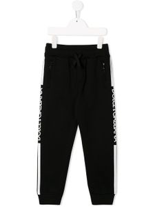 Dolce & Gabbana Kids logo stripe track pants - Black