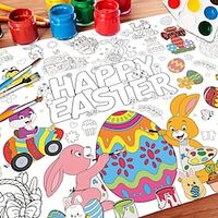 1pc, Happy Easter Rabbit Eggs Poster Colored Poster Coloring Poster For Gifts Crafts Activity Wall Doodle Art Coloring Poster Banner For Home School Party Supplies Lightinthebox