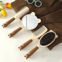 4pcs/set Portable Bear Comb Set with Mirror - Includes Cushion Design for Fluffy, Massaging Hair Care - Anti-Static Travel-Friendly - Ideal for Women Lightinthebox