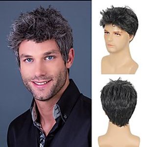 Synthetic Wig Curly Short Bob Wig Short Blonde Black / White Synthetic Hair Men's Cosplay Party Fashion Black Blonde miniinthebox