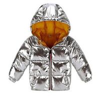 children winter jacket for kids girls silver gold black boys casual hooded coat baby clothing outwear kids parka jacket snowsuit Lightinthebox - thumbnail