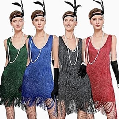 Vintage Inspired Dress Party Costume The Great Gatsby Women's Tassel Fringe Cosplay Costume Halloween Event / Party Casual Daily Party / Cocktail Dress miniinthebox