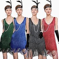 Vintage Inspired Dress Party Costume The Great Gatsby Women's Tassel Fringe Cosplay Costume Halloween Event / Party Casual Daily Party / Cocktail Dress miniinthebox - thumbnail