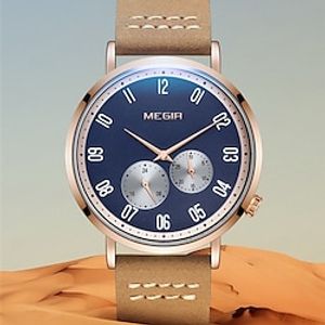 MEGIR 1083 Luminous Men'S Watch Men'S All-Match Simple Waterproof Leather Business Sports Quartz Watch miniinthebox