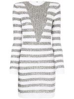 Balmain glitter detail striped dress - Metallic