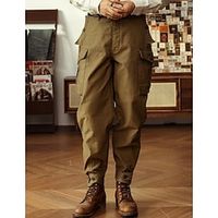 Men's Cargo Pants Cargo Trousers Pocket Plain Comfort Breathable Outdoor Daily Going out Casual Khaki Lightinthebox - thumbnail