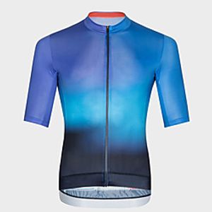 21Grams Men's Short Sleeve Cycling Jersey Summer Spandex Blue  Black BlackWhite Gradient Bike Top Mountain Bike MTB Road Bike Cycling Quick Dry Moisture Wicking Sports Clothing Apparel  Stretchy Lightinthebox