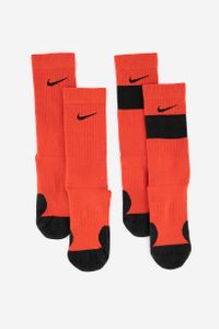 Kids Boys 2 Pack Elite Basketball Crew Socks  Red