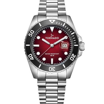 Tornado Men's Miyota 2115 Movement Watch, Analog Display and High Quality Solid Stainless Steel, Brushed And Polished Bracelet Strap - T22001-SBSMB, Silver Tornado Men's Miyota 2115 Movement Watch, Analog Display and High Quality Solid Stainless Steel, Brushed And Polished Bracelet Strap - T22001-SBSMB, Silver