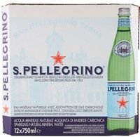 San Pellegrino Sparkling Mineral Water Glass Bottles (12x750Ml)