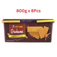 M.Y.San Grahams Honey Crackers, 800 Gm Pack Of 8