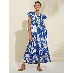 Casual Floral Pleated Maxi Dress Lightinthebox