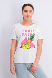 Womens Fruit Salad Top  White