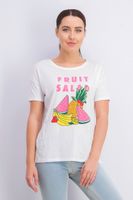 Womens Fruit Salad Top  White - thumbnail