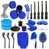 26 Pcs Car Beauty Cleaning Tools Tire Detailing Brush Polishing Sponge Cleaning Set Car Care Sponges Cloths Brushes Kit miniinthebox - thumbnail