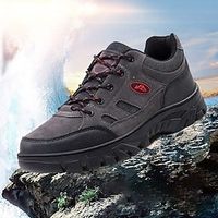 Men's Sneakers Casual Shoes Sporty Look Plus Size Sporty Casual Outdoor Daily Hiking Shoes Safety Shoes Synthetics Waterproof Breathable Comfortable Brown Green Grey Fall Winter Lightinthebox - thumbnail