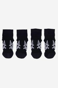 Mens 2 Pairs Quarter Running Sock  Black