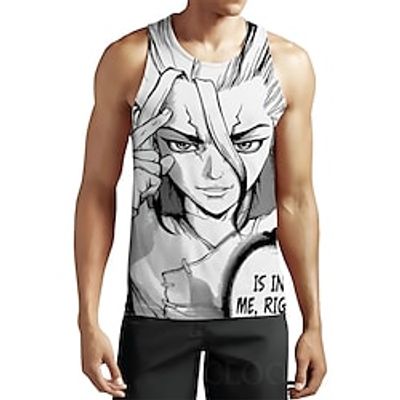 Inspired by Dr Stone Ishigami Senku Cosplay Costume T-shirt 100% Polyester Pattern Harajuku Graphic Kawaii Vest For Men's Sleeveless Lightinthebox Inspired by Dr Stone Ishigami Senku Cosplay Costume T-shirt 100% Polyester Pattern Harajuku Graphic Kawaii Vest For Men's Sleeveless Lightinthebox