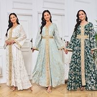 Women's Arabian Muslim Dress Abaya Kaftan Dress For Ramadan Dubai Islamic Arabic Adults' Dress Lightinthebox - thumbnail