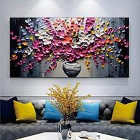 3D Flower oil painting Hand Painted Canvas Flower Art painting hand painted Abstract Landscape Texture Oil Painting Tree Planting wall Painting Bedside Painting Bedroom Art Spring decor Lightinthebox