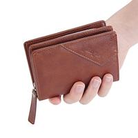 Men's Wallet Credit Card Holder Wallet PU Leather Office Daily Embossed Large Capacity Solid Color Dark Brown Black Khaki Lightinthebox