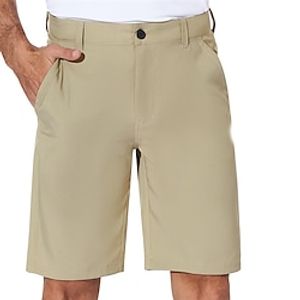 Men's Golf Shorts Going out Weekend Quick Dry Button Pocket Straight Leg Plain Knee Length Gymnatics Casual Activewear Black Light Grey Lightinthebox