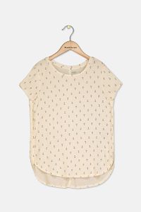 Kids Girls Allover Printed T-Shirt  Ivory