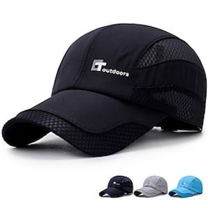 Baseball Cap Running Cap Running Hat Men's Cap Running Cap Letter Adjustable UV Sun Protection Breathable for Fishing Running Jogging Spring Summer Dark Navy Blue Grey / Quick Dry / Embroidery miniinthebox
