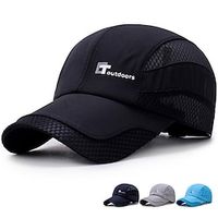 Baseball Cap Running Cap Running Hat Men's Cap Running Cap Letter Adjustable UV Sun Protection Breathable for Fishing Running Jogging Spring Summer Dark Navy Blue Grey / Quick Dry / Embroidery miniinthebox - thumbnail