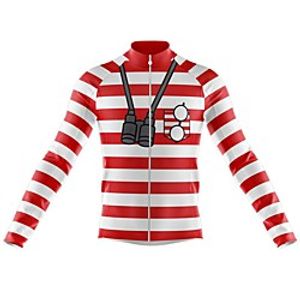 21Grams Men's Long Sleeve Cycling Jersey Spandex Red 3D Bike Top Mountain Bike MTB Road Bike Cycling Quick Dry Moisture Wicking Sports Clothing Apparel  Stretchy  Athleisure Lightinthebox