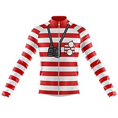 21Grams Men's Long Sleeve Cycling Jersey Spandex Red 3D Bike Top Mountain Bike MTB Road Bike Cycling Quick Dry Moisture Wicking Sports Clothing Apparel  Stretchy  Athleisure Lightinthebox