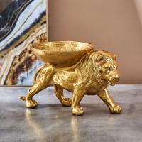 Lion Accented Decorative Bowl - 36x18x21 cms