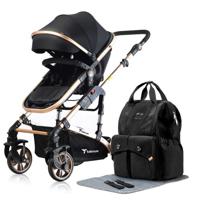 Teknum 3 In1 Stroller With Diaper Bag - Black CM_TKJX_661BLMDPBL