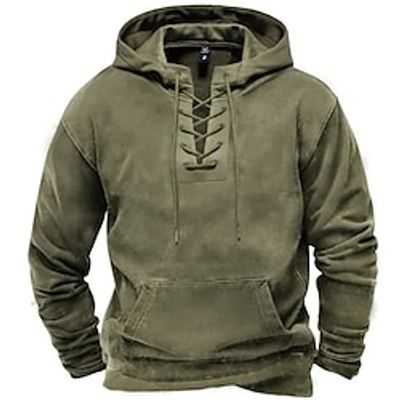 Men's Hoodie Army Green Hooded Plain Lace up Pocket Sports Outdoor Daily Holiday Streetwear Cool Casual Spring Fall Clothing Apparel Hoodies Sweatshirts miniinthebox Men's Hoodie Army Green Hooded Plain Lace up Pocket Sports Outdoor Daily Holiday Streetwear Cool Casual Spring Fall Clothing Apparel Hoodies Sweatshirts miniinthebox