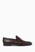 Aston Penny Loafers in Grained Leather - thumbnail