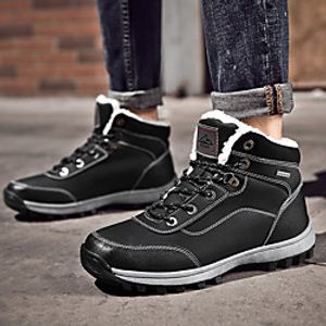 Men's Trainers Athletic Shoes Vintage British Athletic Outdoor Hiking Shoes Leather Breathable Shock Absorbing Wear Proof Blue Black Brown Fall Winter miniinthebox
