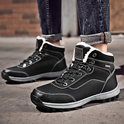 Men's Trainers Athletic Shoes Vintage British Athletic Outdoor Hiking Shoes Leather Breathable Shock Absorbing Wear Proof Blue Black Brown Fall Winter miniinthebox