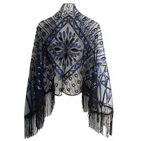 Retro Vintage Roaring 20s 1920s Cape Shawls The Great Gatsby Women's Sequins Tassel Fringe Halloween Event / Party Shawl Lightinthebox